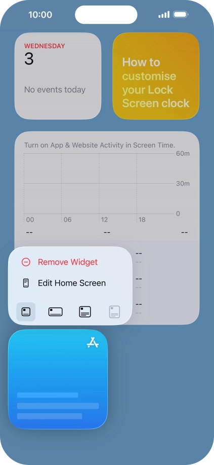 Press Remove Widget.