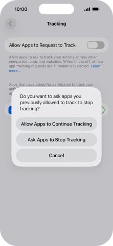 If you turn off the function, press the required setting.