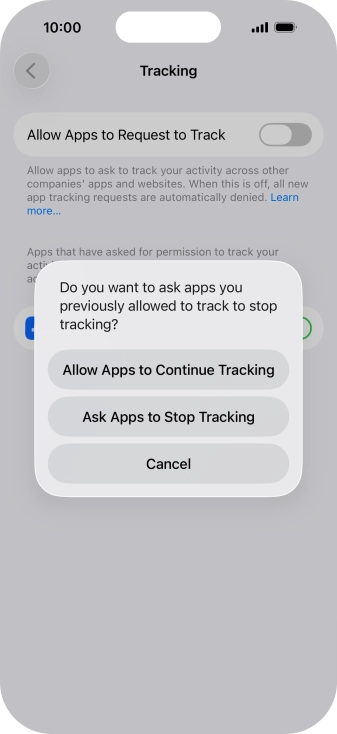 If you turn off the function, press the required setting.