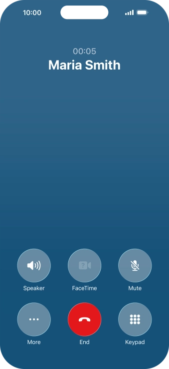 Press More during an ongoing call.