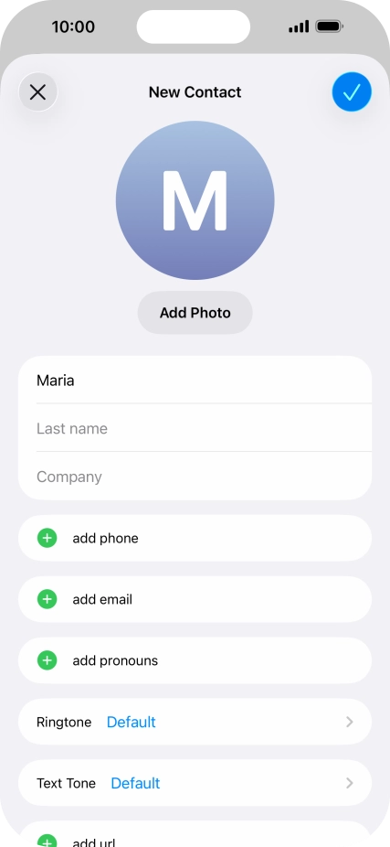 Press Last name and key in the last name.