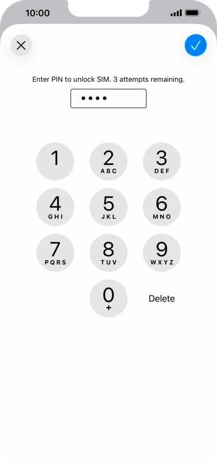 Key in your PIN and press the confirm icon.