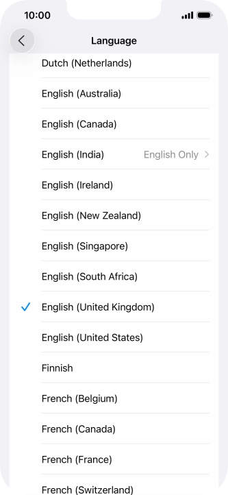 Press the required language.