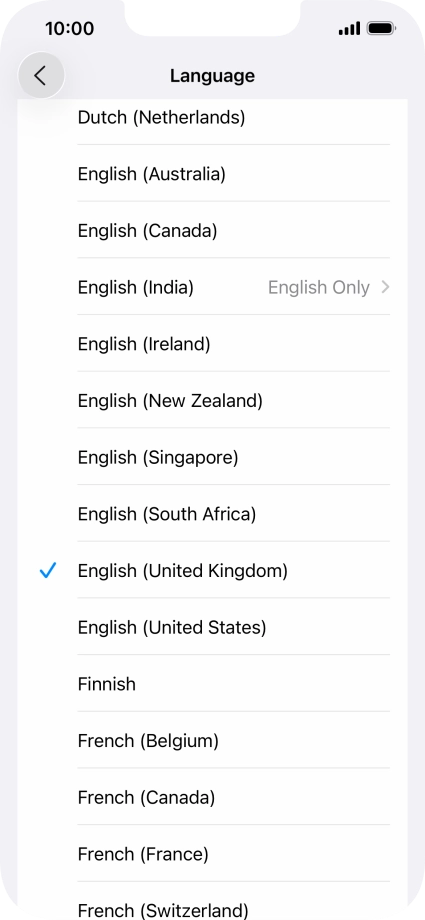 Press the required language.