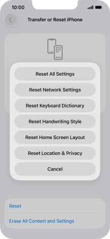 Press Reset All Settings.
