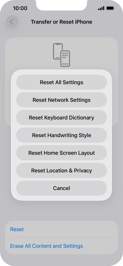 Press Reset All Settings.