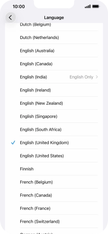 Press the required language. Press the required language.