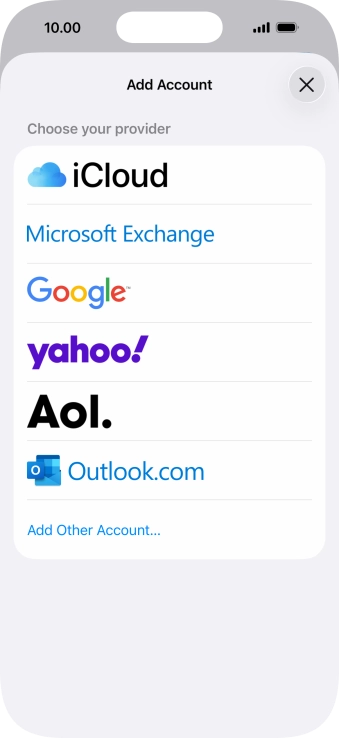 Press Microsoft Exchange.