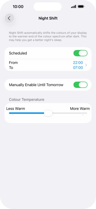 Press and drag the indicator below 
