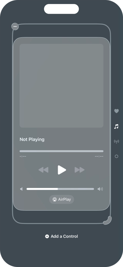 Press the remove icon on the required Control Centre page to remove it from Control Centre.