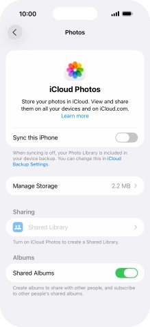 Press the indicator next to 