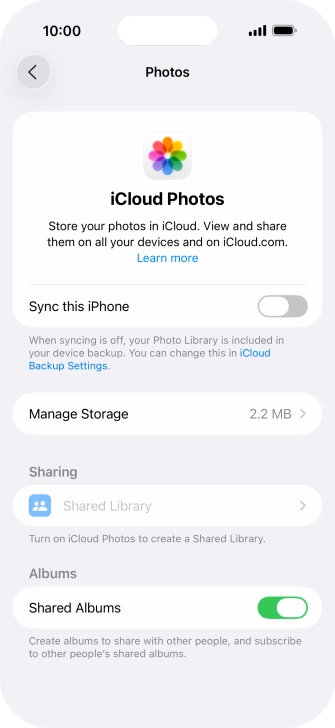 Press the indicator next to 