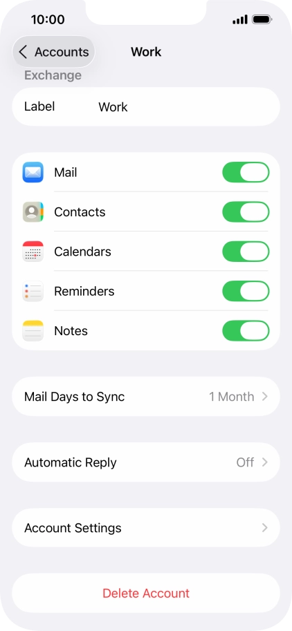 Press Account Settings.