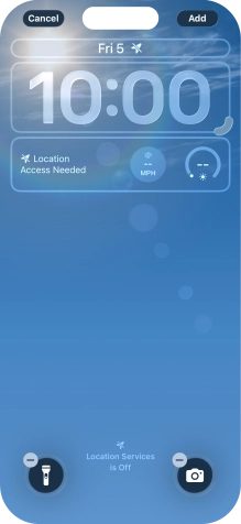 To customise the way the lock screen date is displayed, press the date widget and follow the instructions on the screen to select the required widget display mode.