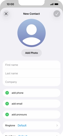 Press First name and key in the first name.