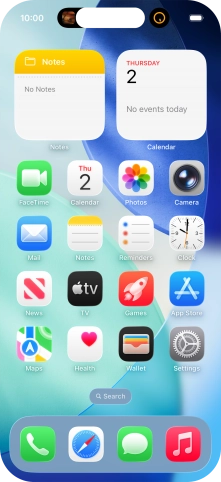 If you have a running application in Dynamic Island, it's displayed at the top of the screen.