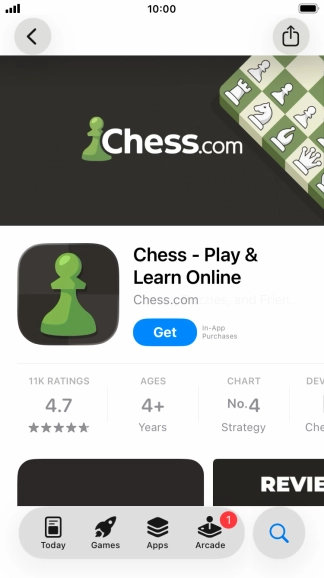 Press Get and follow the instructions on the screen to install the app.