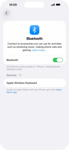 Press the required Bluetooth device and follow the instructions on the screen to pair the device with your phone.