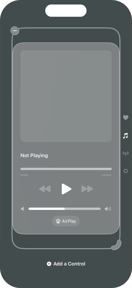 Press the remove icon on the required Control Centre page to remove it from Control Centre.
