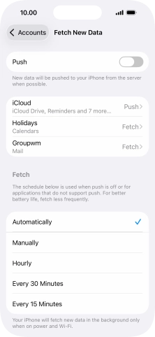If you turn off the function, press the required setting.