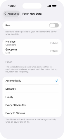 If you turn off the function, press the required setting.