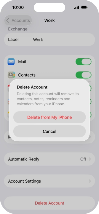 Press Delete from My iPhone.