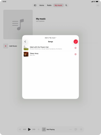 Go to the required category and press the add icon next to the required audio file.