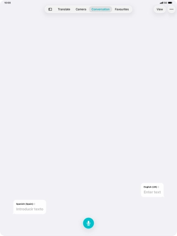 Press the microphone icon and say the required word or sentence.