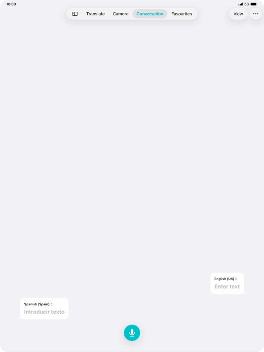 Press the microphone icon and say the required word or sentence.
