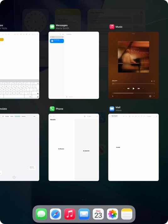 Slide upwards on the required application to end it.