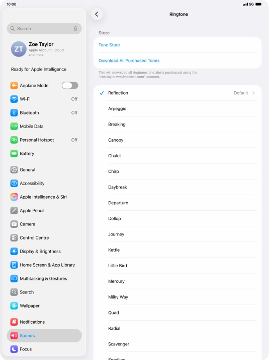 Press the required ring tones to hear them.