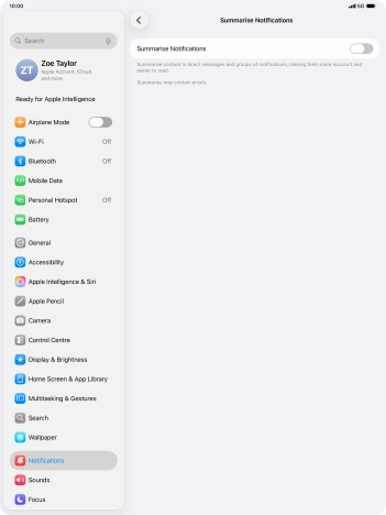 Press the indicator next to 