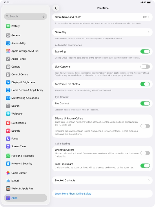 Press the indicator next to 