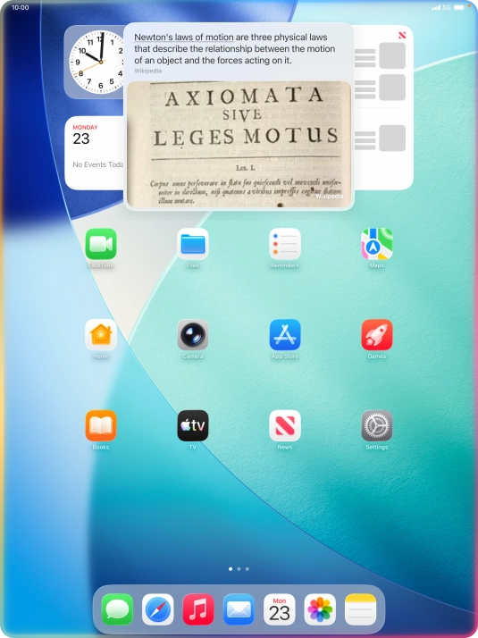 Ask questions or ask Siri to find information on the internet.