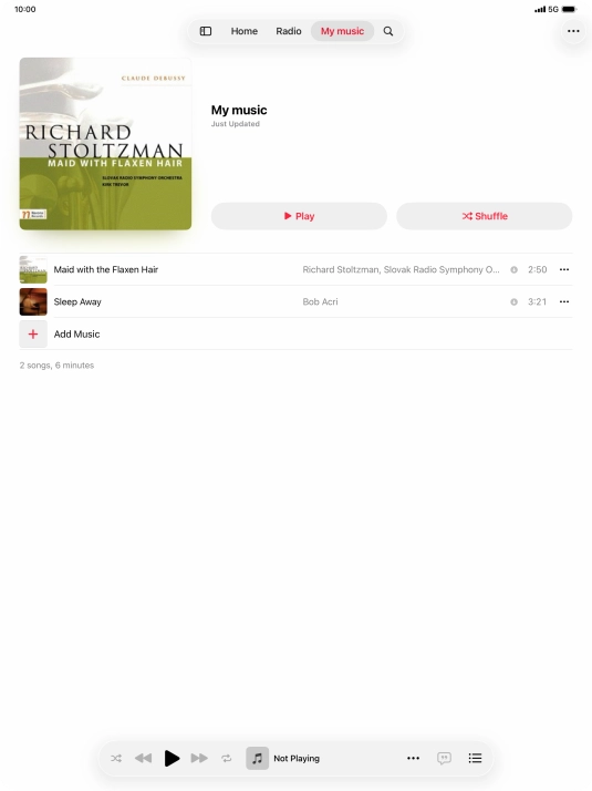 Go to the required category or playlist and press the required audio file.