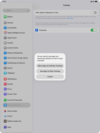 If you turn off the function, press the required setting.