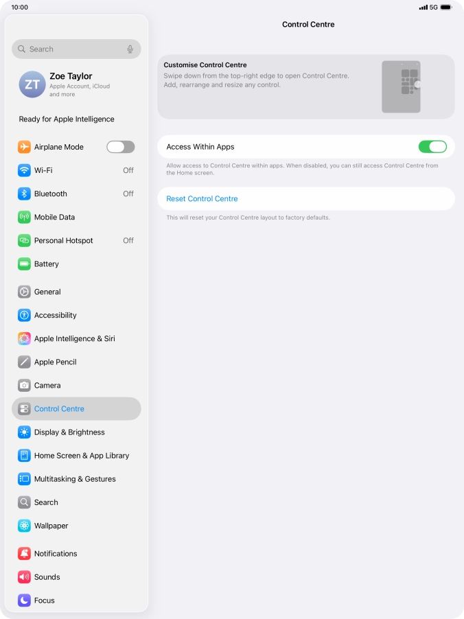 Press the indicator next to 
