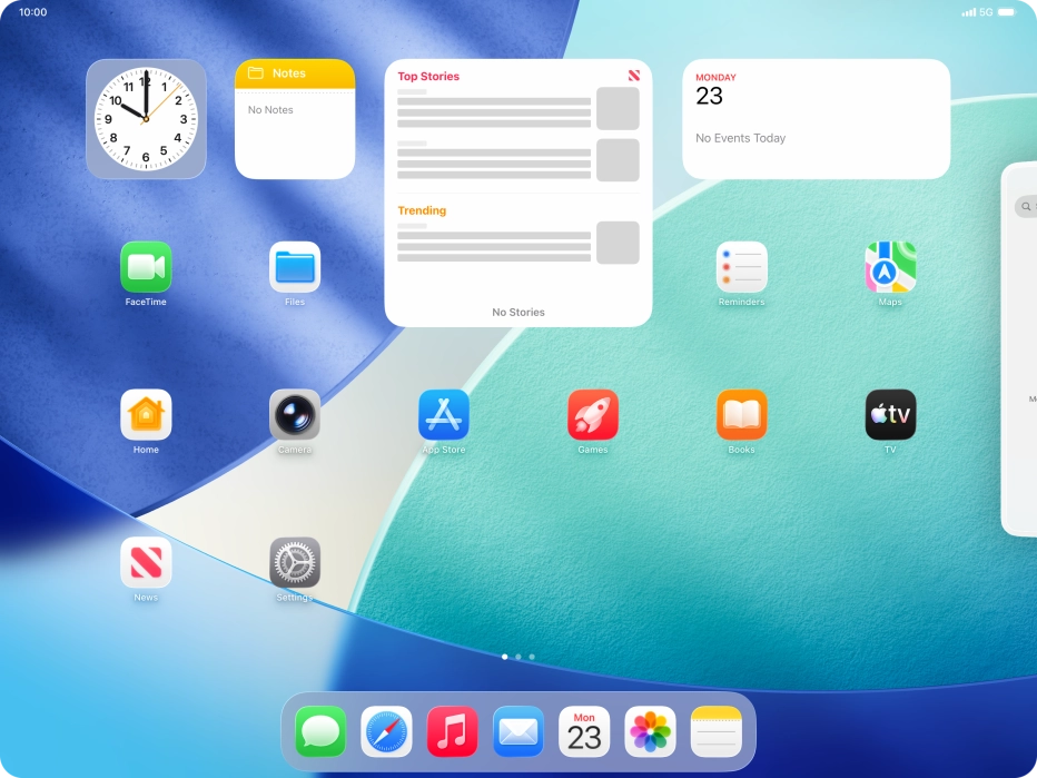 Press the required application.