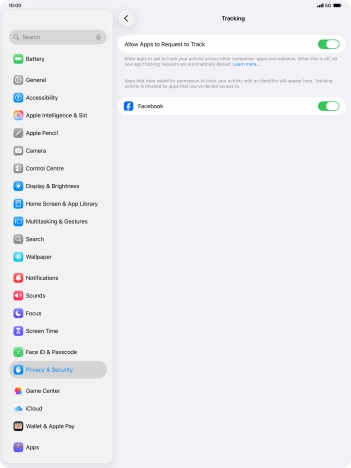 Press the indicator next to 