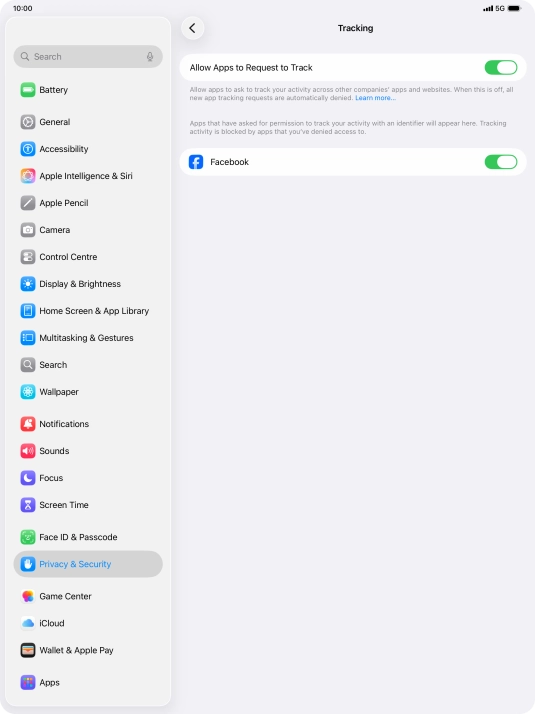 Press the indicator next to 