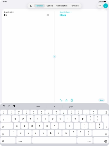 Press the enter icon.