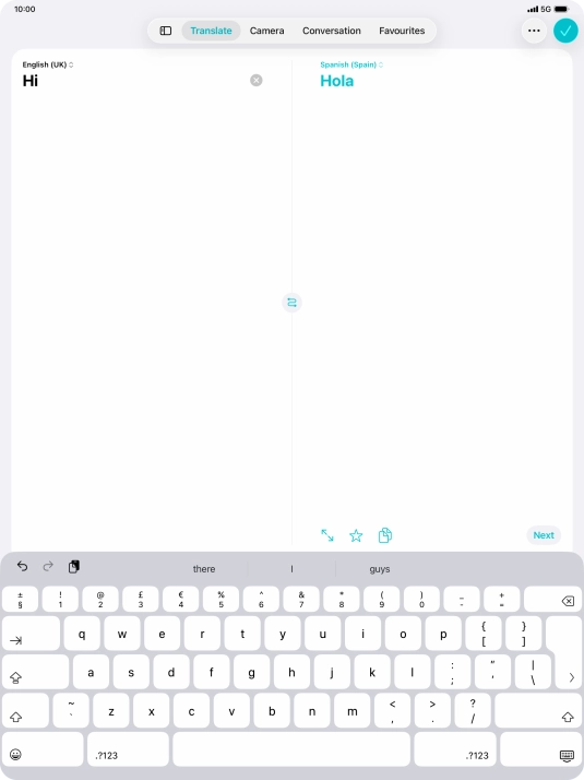 Press the enter icon.