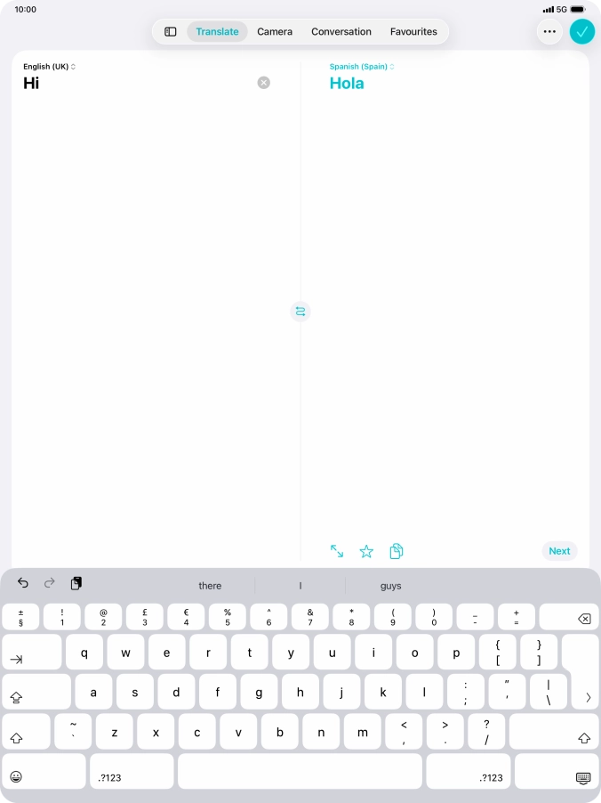 Press the enter icon.