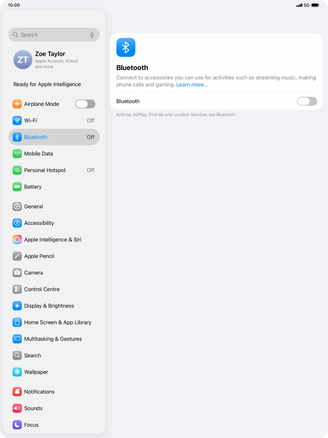 Press the indicator next to 
