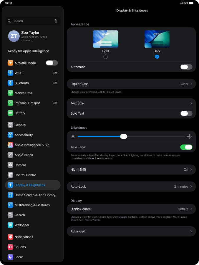 Press the indicator next to 