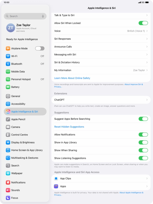 Press the required app.