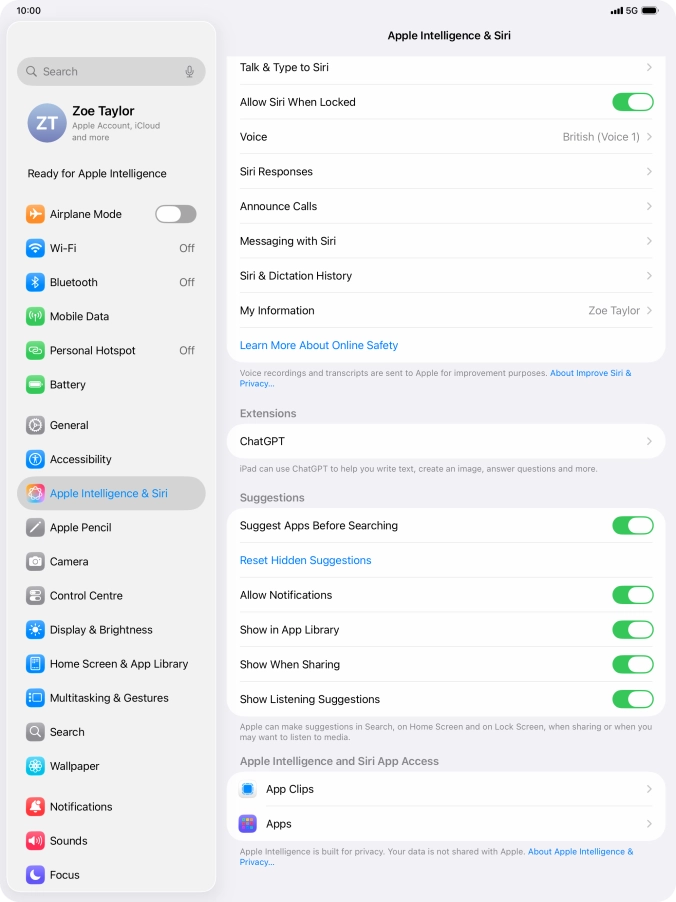Press the required app.