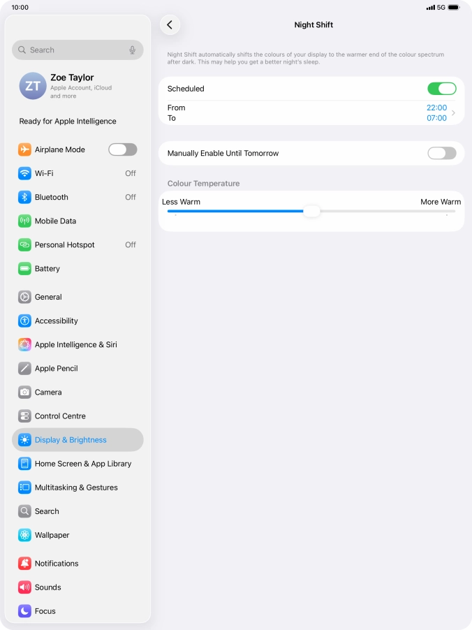 Press the indicator next to 