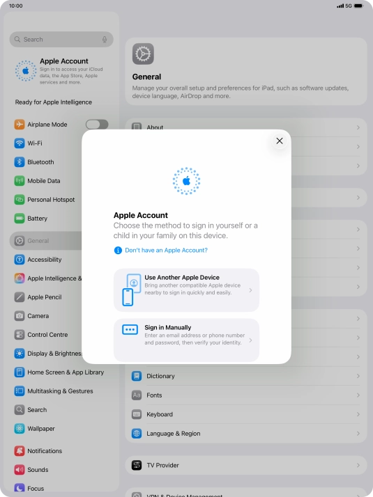 Press Sign in Manually.