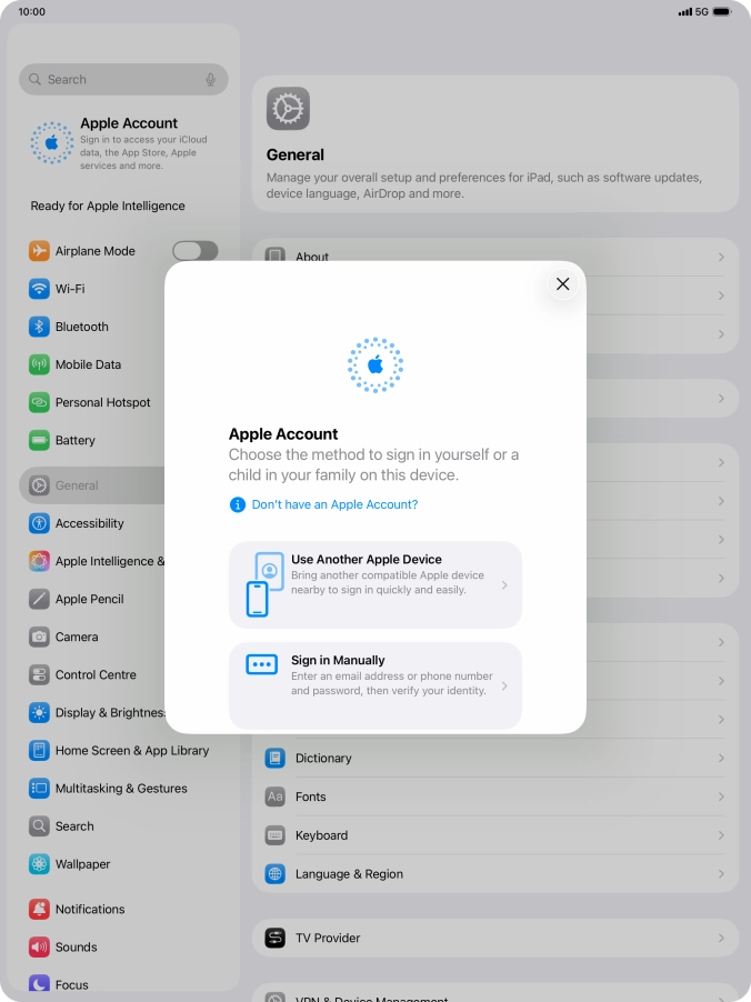 Press Sign in Manually.